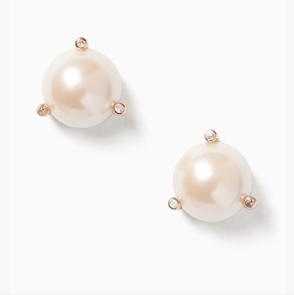 Kate Spade Rise & Shine Pearl Studs | Gold Tone | NWT - Picture 3 of 4